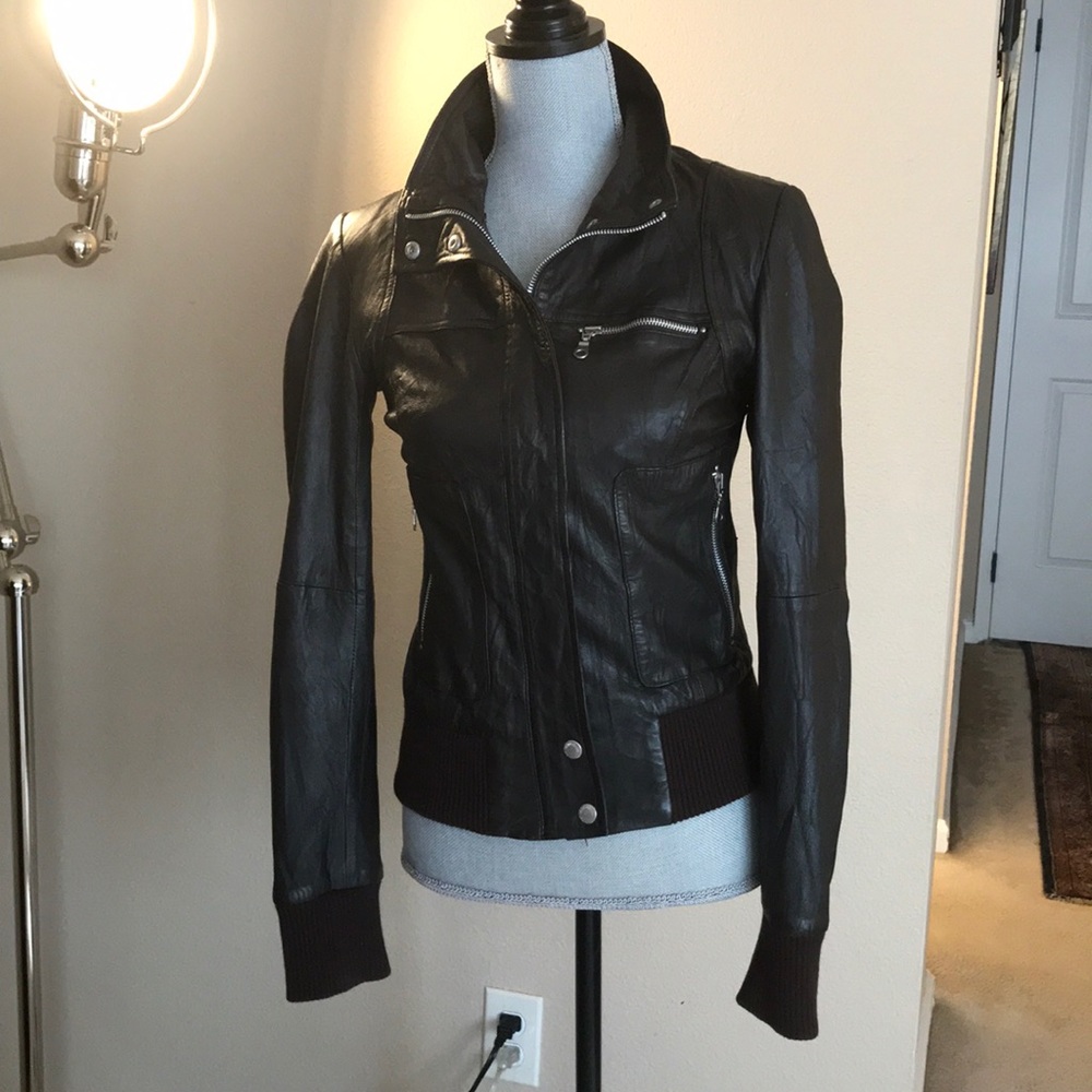 TRF Leather Bomber Jacket